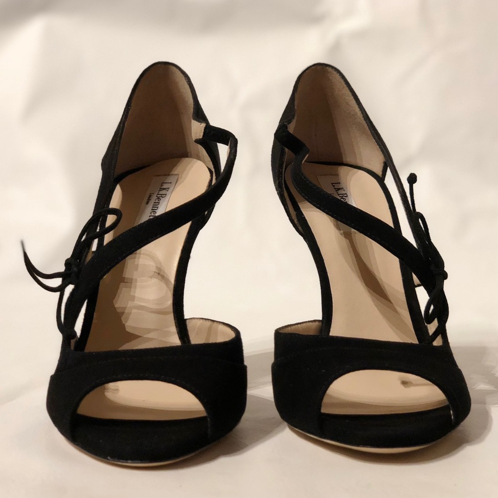 L.K. Bennett London Lucile Black Suede Heels